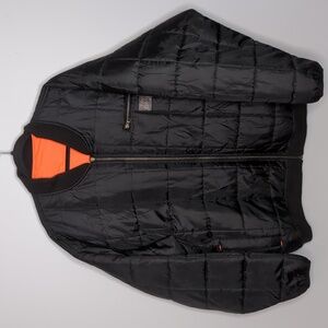 Timberland Pro Y2K Reversible Black Orange Quilted Long Sleeve Coat 2X